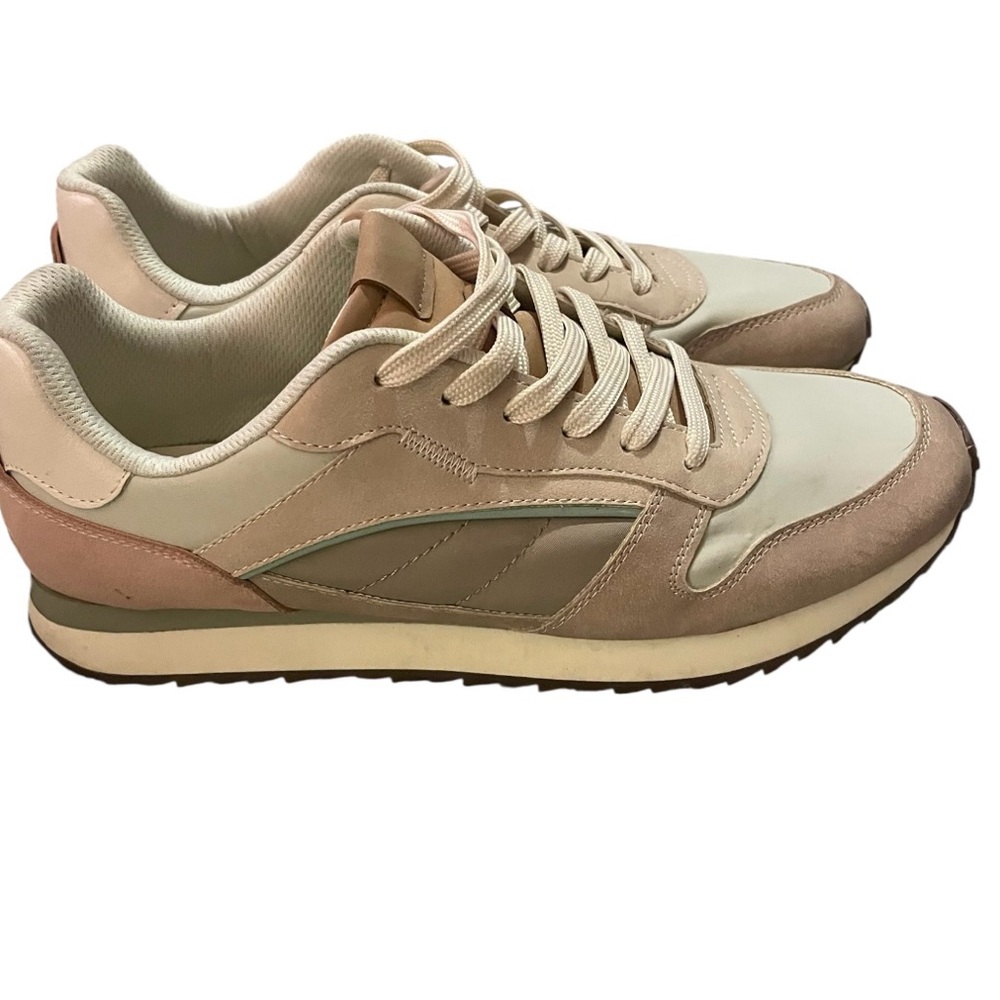 Zara Cream and Tan Women's Sneakers - Picture 3 of 8